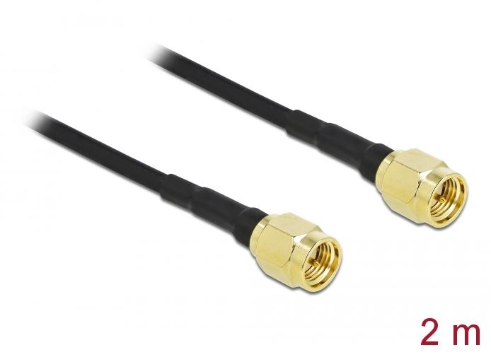 Delock Antennenkabel SMA Stecker zu SMA Stecker LMR/CFD100 2 m low loss