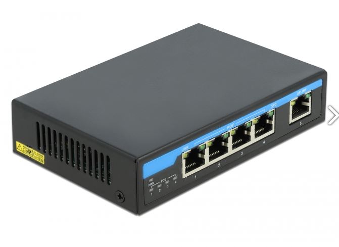 Delock Gigabit Ethernet Switch 4 Port PoE + 1 RJ45