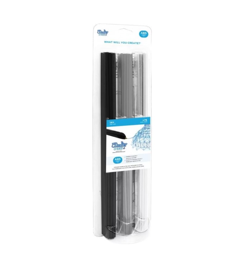 3Doodler Filament / Pro+ / 250/ ABS / weiss ,schwarz,grau / "Grayscale Mix"