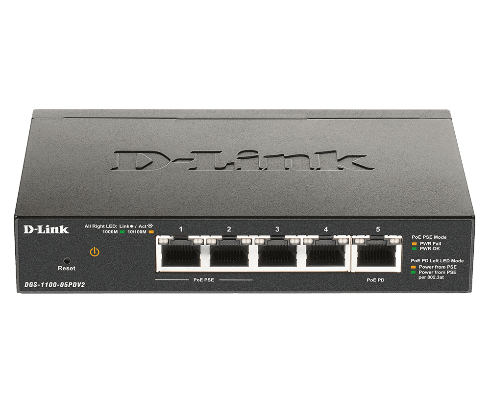 D-Link Switch 1000/100/10Mbit  5xTP (2x POE) 18W