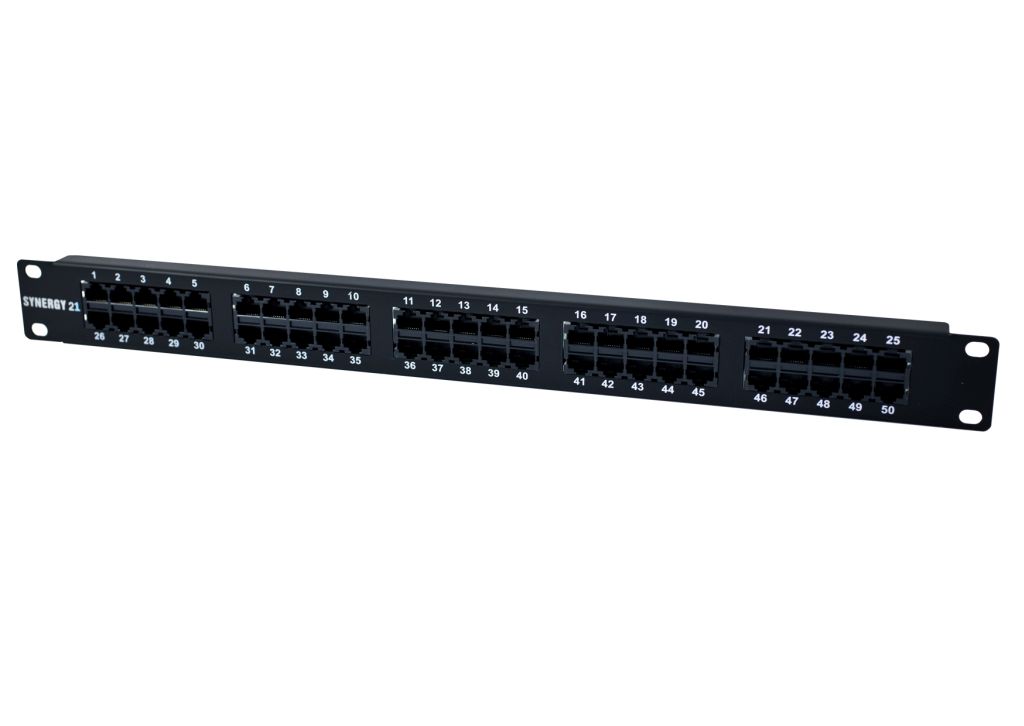 Patch Panel 19" 50xTP CAT3 ISDN *schwarz* Synergy 21