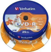 DVD-Rohling 4,7GB -  25er - Spindel - Verbatim - bedruckbar