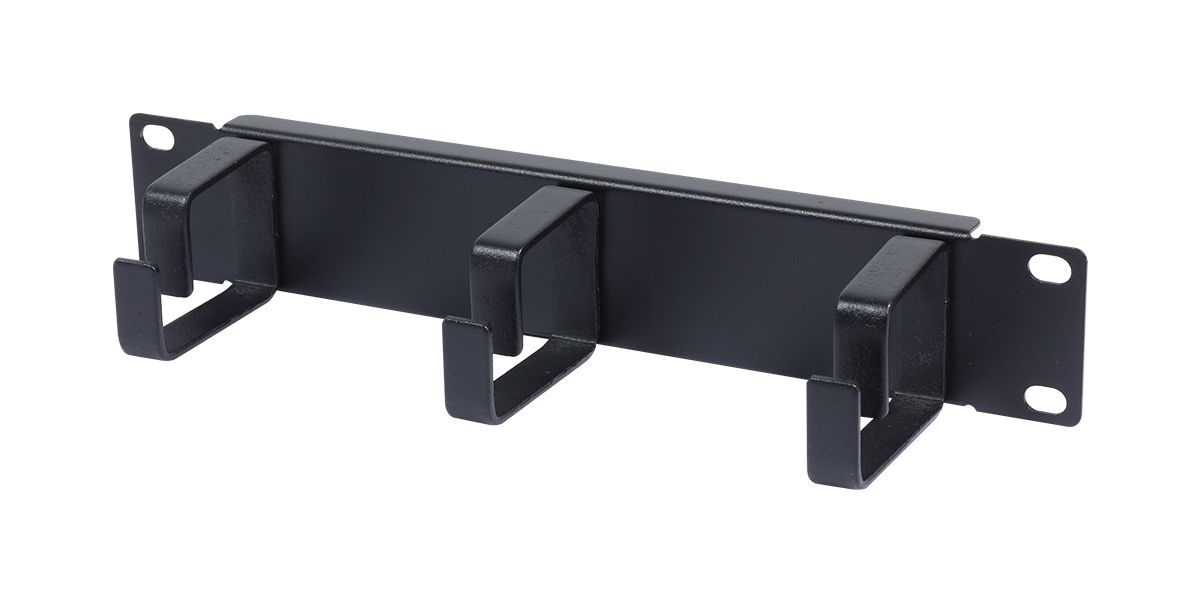 ALLNET 10" Zubehör Kabelführungsplatte 1HE Metall mit 3 Bügel*schwarz*