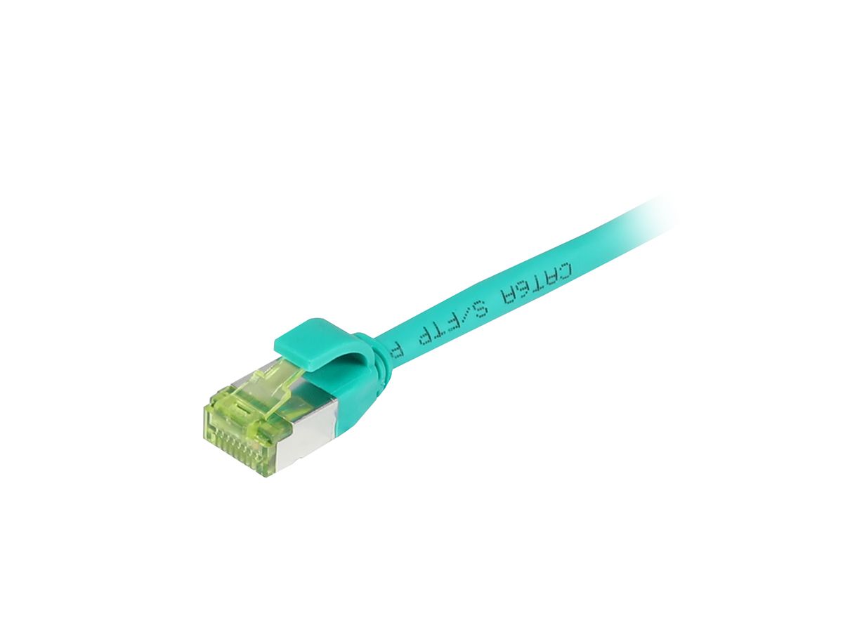 Kabel Patch-RJ45 S/FTP 500Mhz  7.5m grün slimline rund d=4.5mm TPE/LSZH(Superflex) AWG28 mit CAT7 Rohkabel Synergy 21